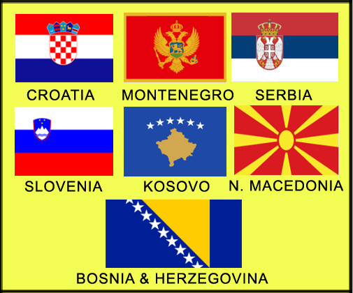 flags of former yugoslav countries