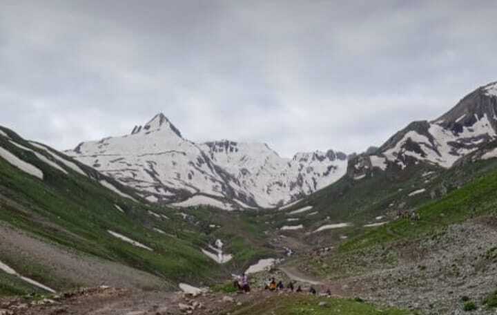 snow clad mountains