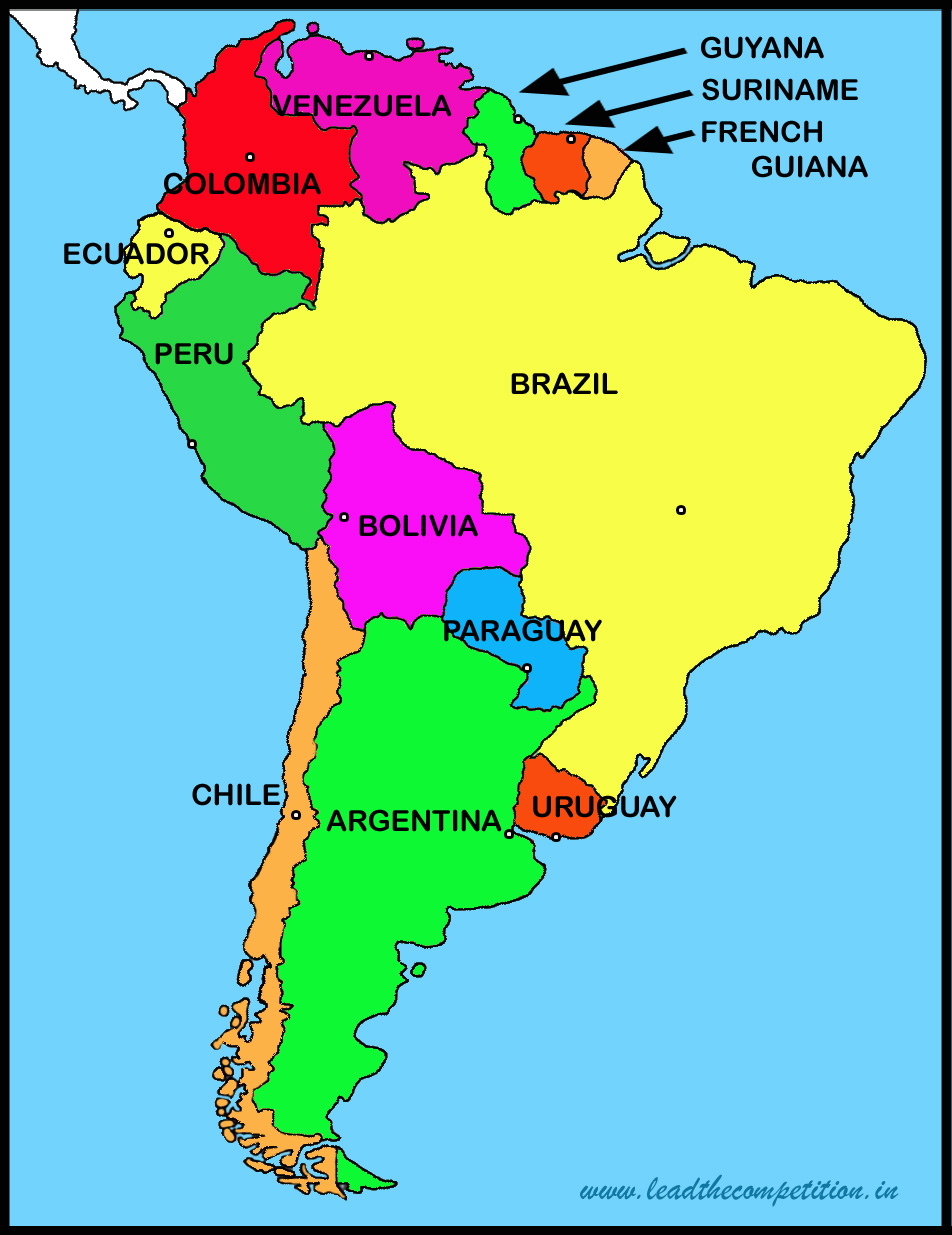 map of South America