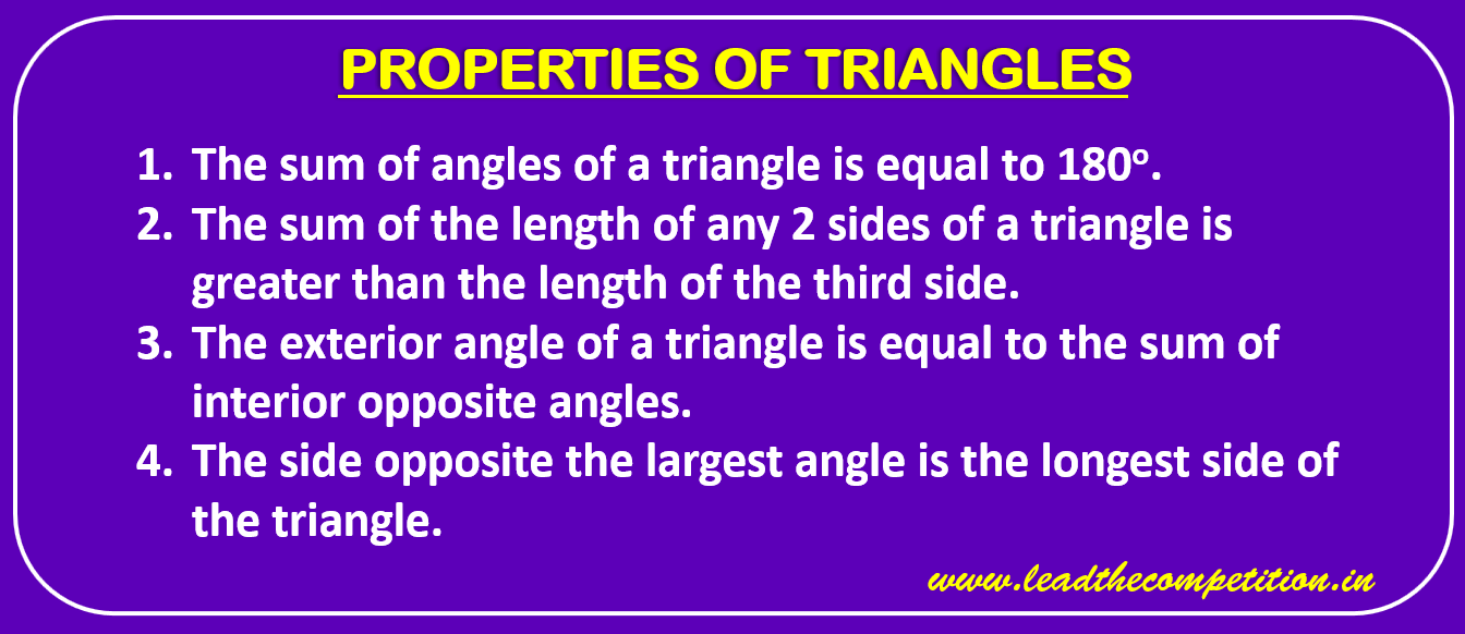 Properties of triangles